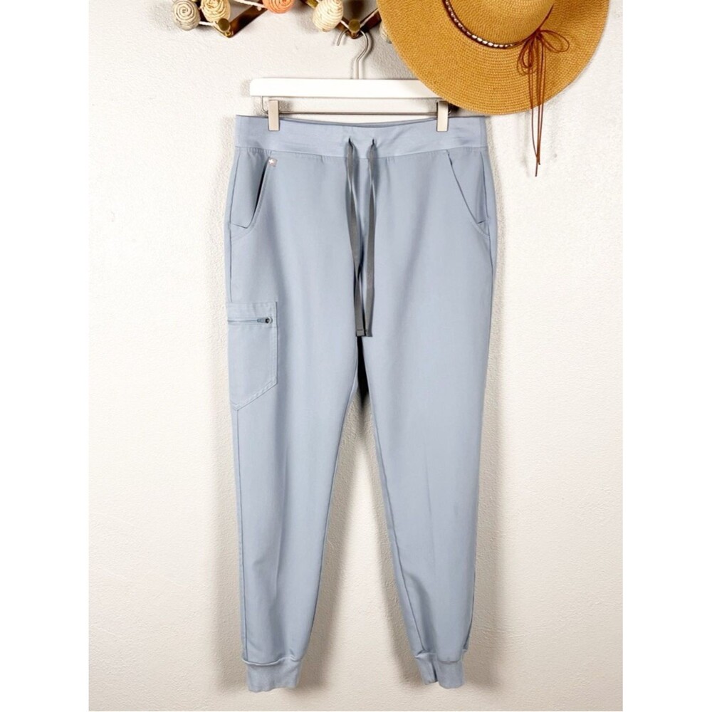 Figs Zamora Joggers Scrub Pants in Dusty Blue Size Medium Tall M/T - Picture 2 of 7